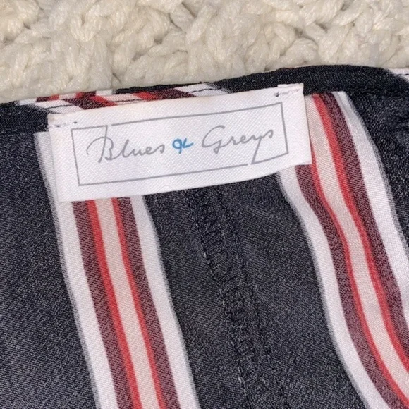 Blues & Greys striped maxi dress with deep slits size small - Picture 4 of 7